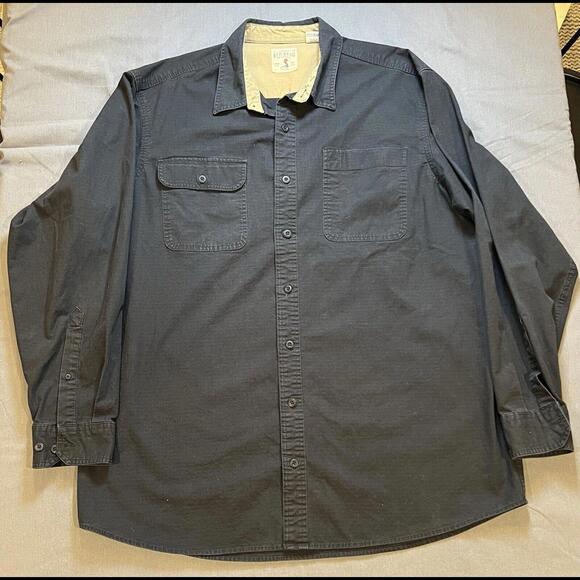 Red Head Shirt Mens 2XLT Black‎ Heavy Work Long Sleeve Button Up Pockets Outdoor - Picture 1 of 6